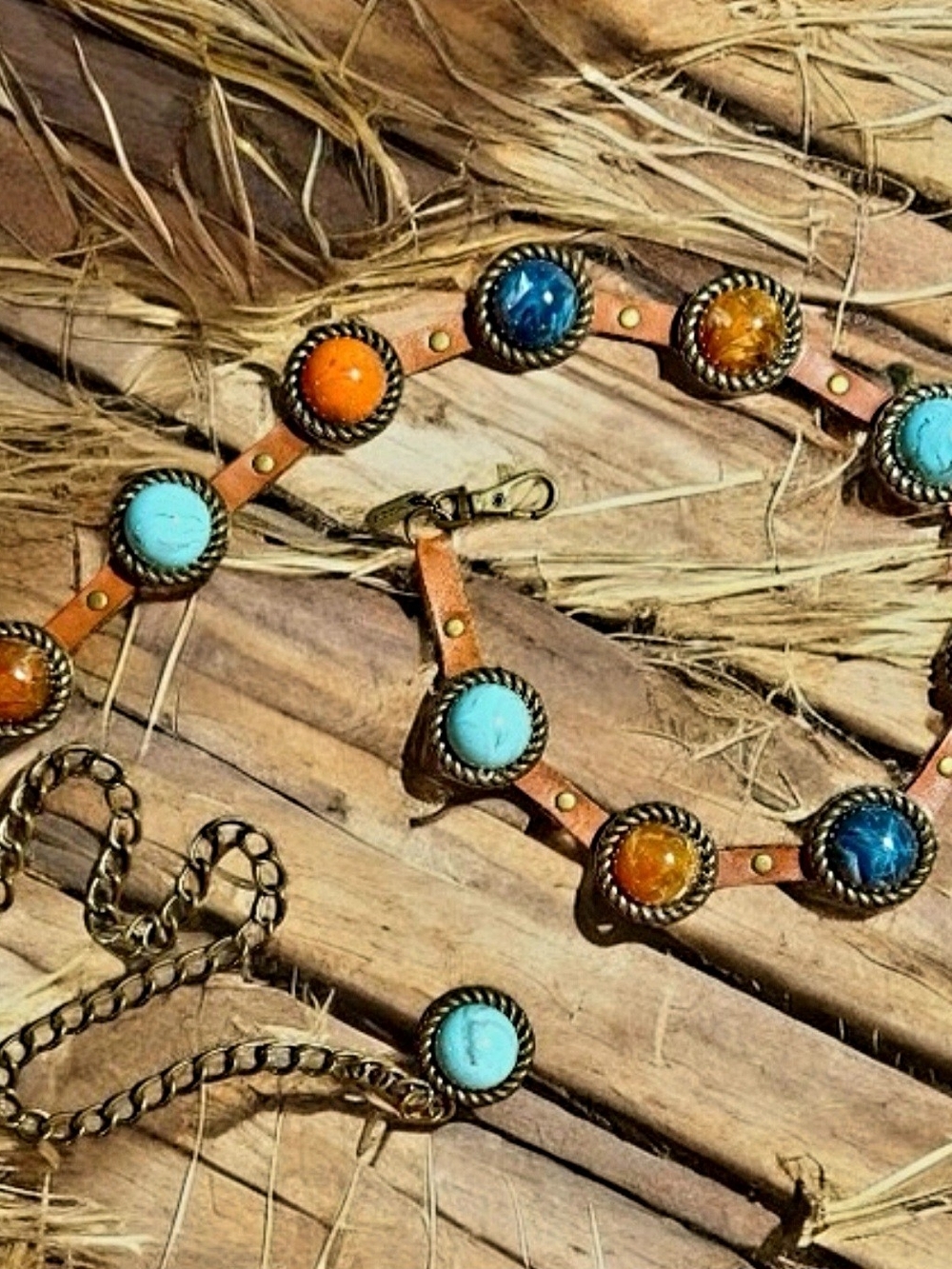 Western Leather And Stones Beautiful Women Belt